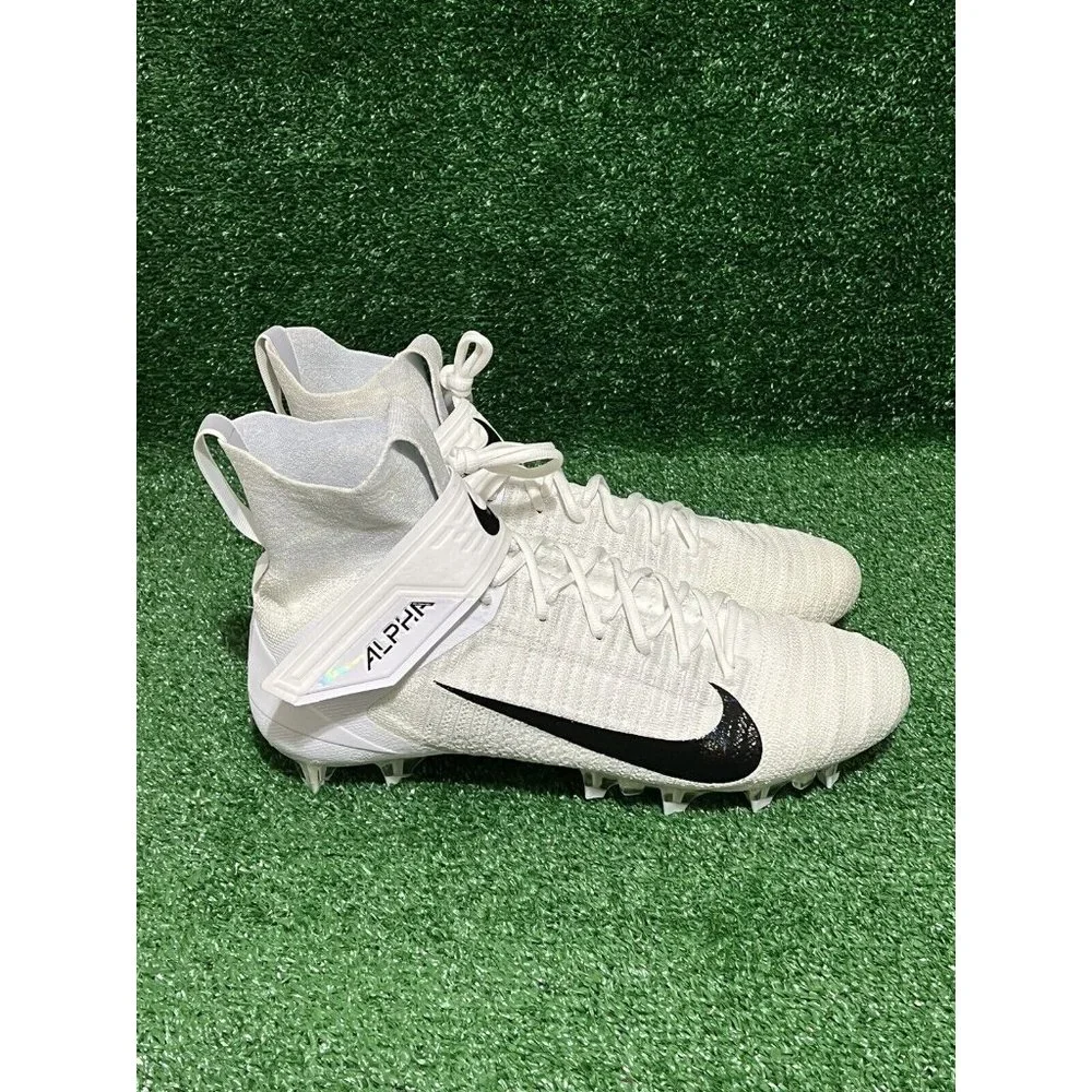Nike Alpha Menace Elite 2 Football Cleats White Grey AO3374-101 Men’s Size 14.5 - Picture 4 of 9